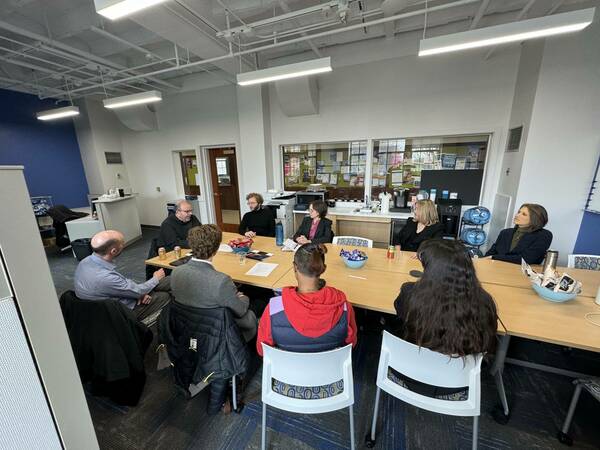 Tech Ethics Graduate Fellows meeting with Rev. Paolo Benanti, TOR, and representatives of IBM in the Tech Ethics Lab