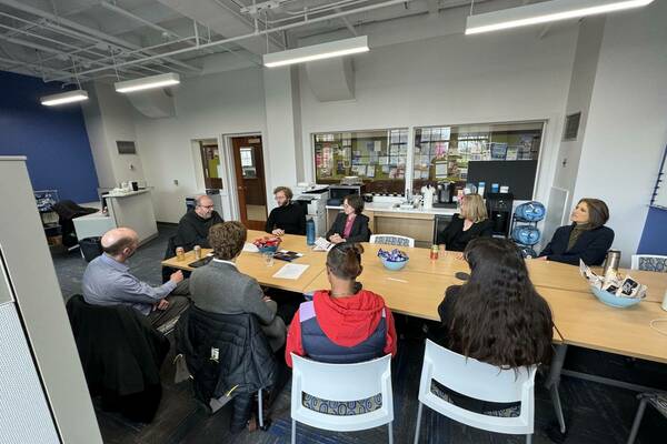 Tech Ethics Graduate Fellows meeting with Rev. Paolo Benanti, TOR, and representatives of IBM in the Tech Ethics Lab