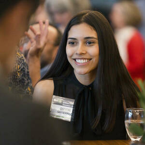 Young woman in conversation